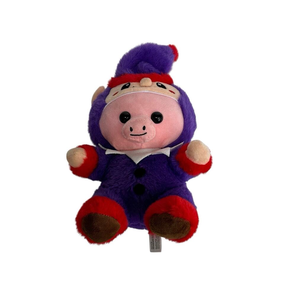 Peek-A-Boo Toys Christmas Disguisimals Plush Pig Red Purple Elf